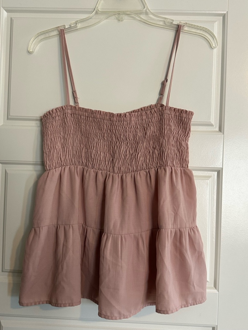 Paper Crane Women's Smocked Tiered Cami Tank Top - Dusty Rose